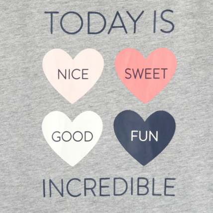 Avis Débardeur uni + t-shirt à message "Today is incredible" gris fille OKAIDI 3