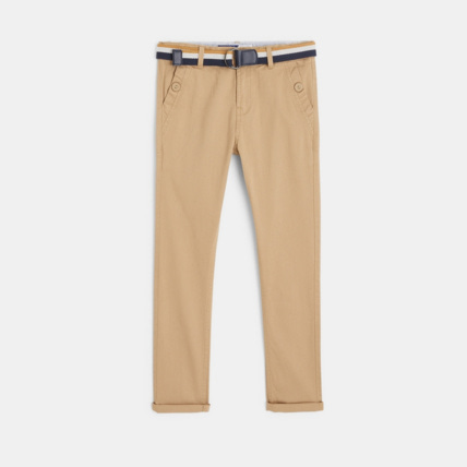 Pantalon chino ceinture en toile beige garcon OKAIDI Comparateur Avis Prix