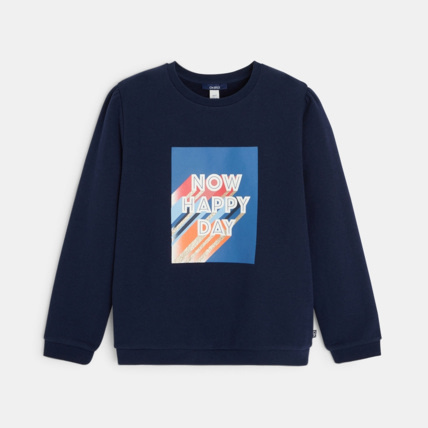 Avis Sweat-shirt à message bleu fille OKAIDI 1