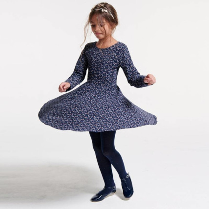 Avis Robe imprimée évasée bleue fille OKAIDI 1