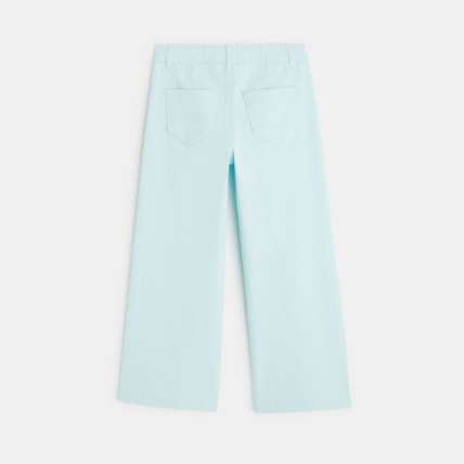 Avis Pantalon large toile stretch bleu fille OKAIDI 4