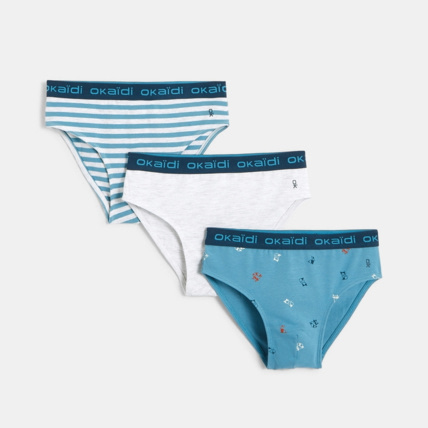 Avis Slips en coton biologique (lot de 3) bleu garçon OKAIDI 1