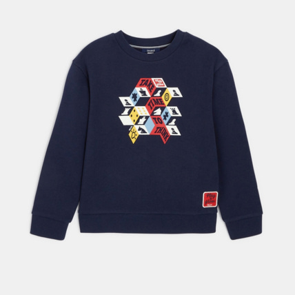 Avis Sweat-shirt à motif placé bleu garçon OKAIDI 1