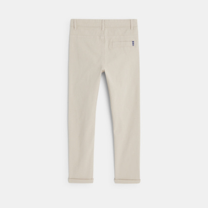 Avis Pantalon chino en twill de coton uni beige garçon OKAIDI 4
