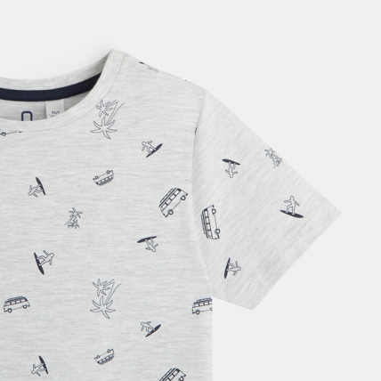 Avis T-shirt manches courtes à petits motifs gris garçon OKAIDI 2