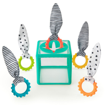 Avis Cube sensoriel Rainbow Ring Drop Sassy 1