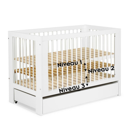 Avis Lit bébé à barreaux avec tiroir Olivia Mon Mobilier Design 5