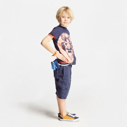 Avis Bermuda slim en toile bleu garçon OKAIDI 2
