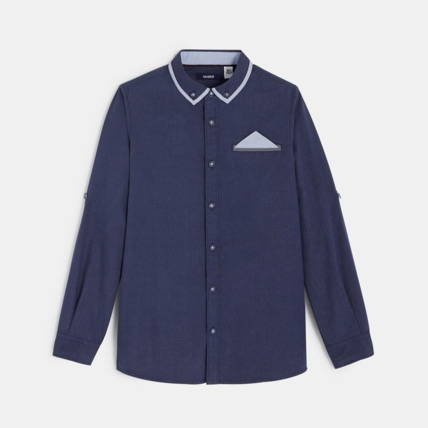 Avis Chemise à col américain bleue garçon OKAIDI 1