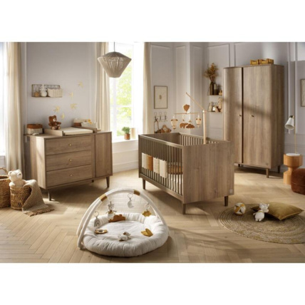 Avis Chambre Trio Mokka Lit bébé évolutif + Commode + Armoire Sauthon 1
