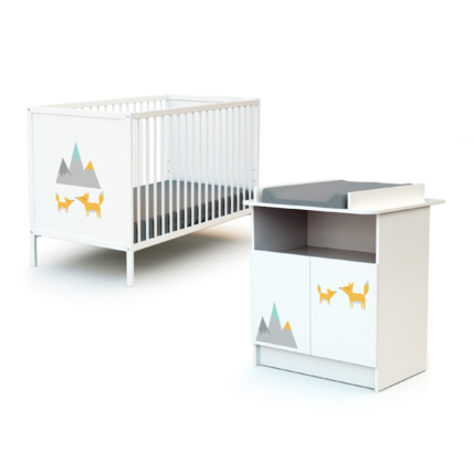 Avis Chambre bébé lit et commode à langer en bois Webaby 6