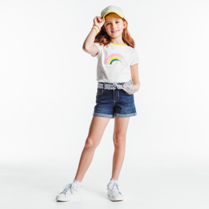 Avis Short en jean ceinturé bleu fille OKAIDI 1