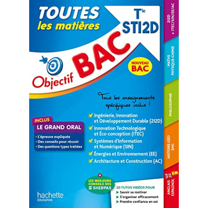 Avis Objectif BAC 2024 - Term STI2D Toutes les matières Hachette Éducation 1