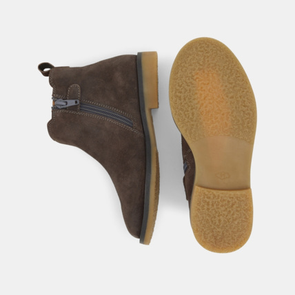 Avis Boots chelsea croûte de cuir festonnées grises fille OKAIDI 3