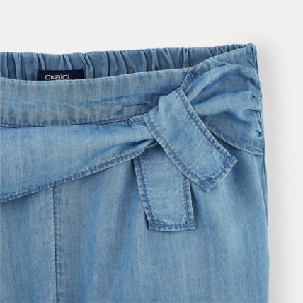 Avis Pantalon fluide uni bleu fille OKAIDI 3