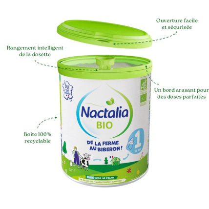 Avis Lait bio infantile 1er âge 0-6 mois Nactalia BIO 2