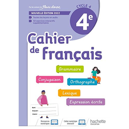 Avis Cahier de Français cycle 4/4e - cahier d'activités - Ed. 2022 Hachette Éducation 1