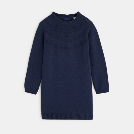 Avis Robe-pull pailletée ajourée bleue fille OKAIDI 2