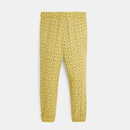 Avis Pantalon fluide imprimé feuillages jaune fille OKAIDI 3