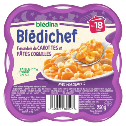 Avis BLEDICHEF Farandole de carottes et pâtes coquilles Blédina 1