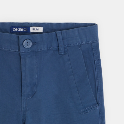 Avis Bermuda slim en toile unie bleu garçon OKAIDI 3