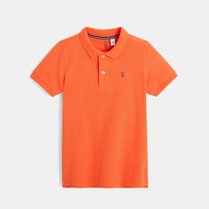 Avis Polo en coton piqué orange garçon OKAIDI 1