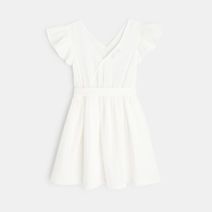 Avis Robe effet croisé gaze de coton blanche fille OKAIDI 4