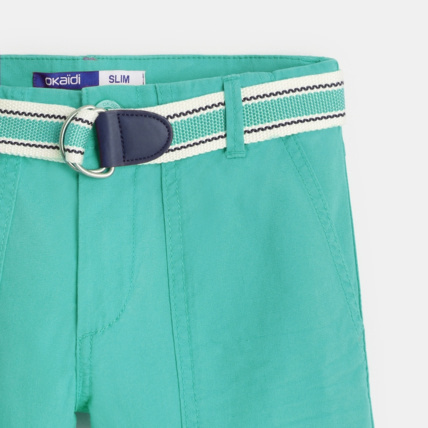 Avis Bermuda slim ceinturé bleu garçon OKAIDI 2