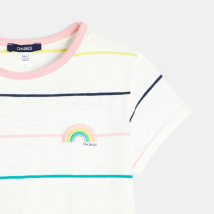 Avis T-shirt à rayures colorées fille OKAIDI 2