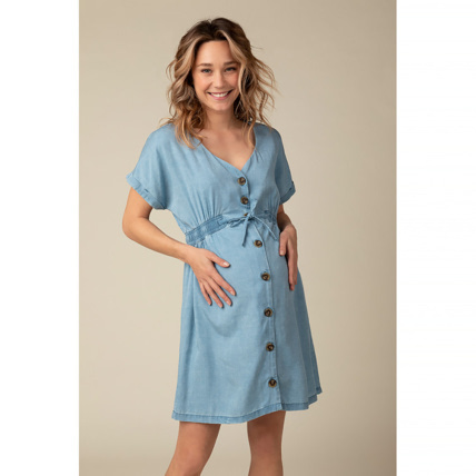 Avis Robe chemise de grossesse effet jean à manches courtes Prémaman 1