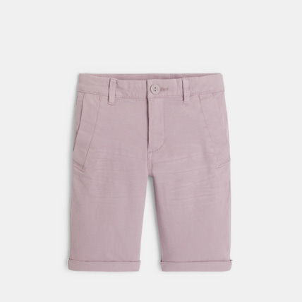 Avis Bermuda slim en toile unie violet garçon OKAIDI 2