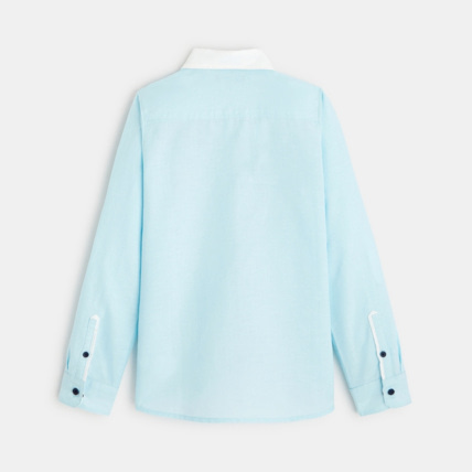Avis Chemise bicolore en popeline bleue garçon OKAIDI 3