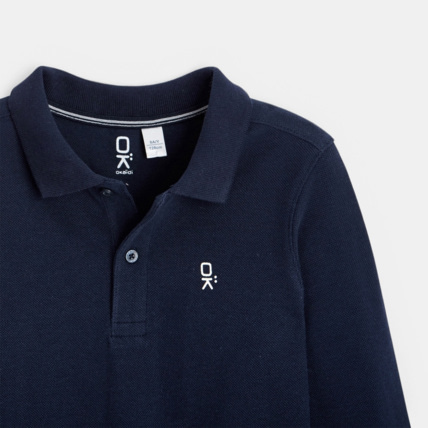Avis Polo manches longues bleu garçon OKAIDI 3
