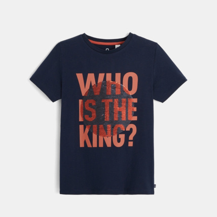 Avis T-shirt sequins magiques message et animal bleu garçon OKAIDI 2