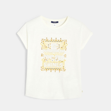 Avis T-shirt à motif brodé blanc fille OKAIDI 1