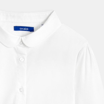 Avis Chemise unie col Claudine blanche fille OKAIDI 2