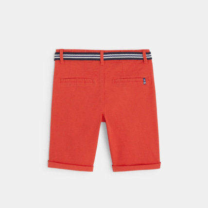 Avis Bermuda stretch imprimé ceinturé rouge garçon OKAIDI 3