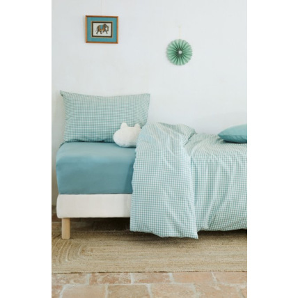 Avis Housse de couette enfant percale de coton bio Vichy KADOLIS 1
