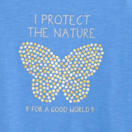 Avis T-shirt fantaisie bleu fille OKAIDI 3