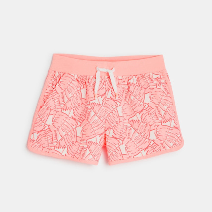 Avis Short en jersey imprimé "feuillages" rose fille OKAIDI 1