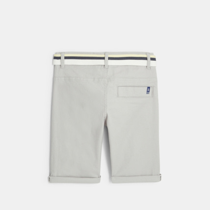Avis Bermuda ceinturé en toile effet piqué gris garçon OKAIDI 3