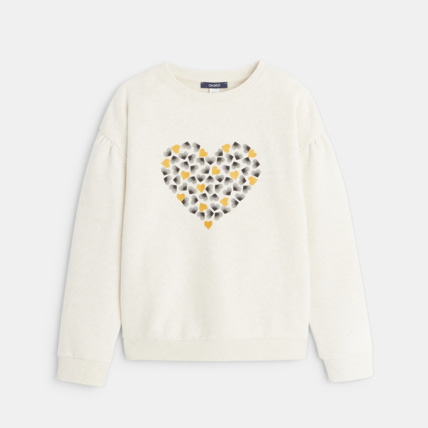 Avis Sweat-shirt à motif brodé et sequins beige fille OKAIDI 2