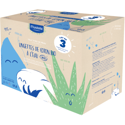 Avis Lot de 3 Lingettes de Coton Bio à l'Eau Mustela 2