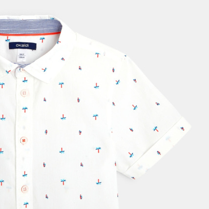 Avis Chemise à motifs petits palmiers blanche garçon OKAIDI 4