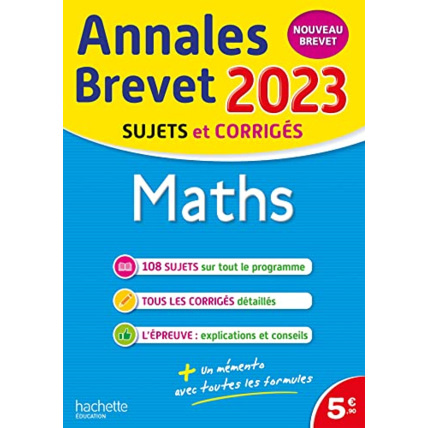 Avis Annales BREVET 2023 - Maths Hachette Éducation 1