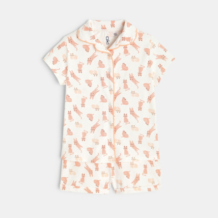 Avis Pyjama d'été 2 pièces motif chat orange fille OKAIDI 1