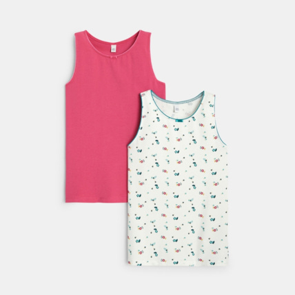 Avis Débardeur en coton biologique (lot de 2) rose fille OKAIDI 1