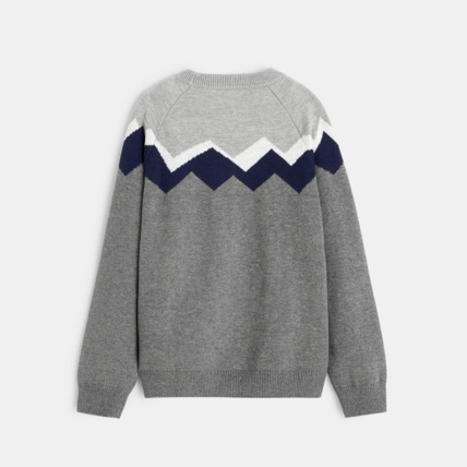 Avis Pull jacquard à emmanchures raglan gris garçon OKAIDI 3