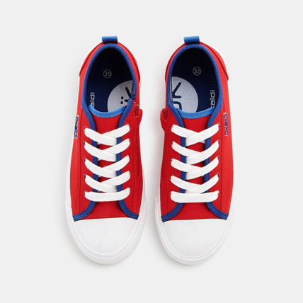 Avis Tennis toile bicolores rouges garçon OKAIDI 3