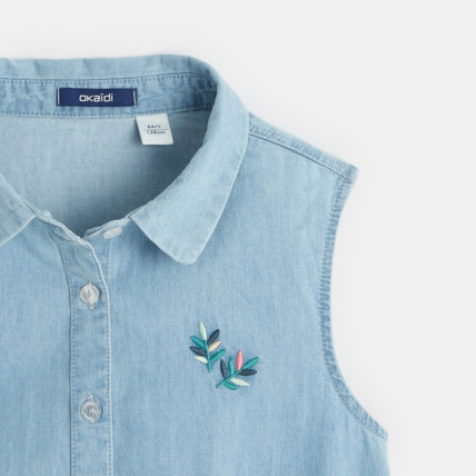 Avis Robe sans manches brodée bleue fille OKAIDI 3